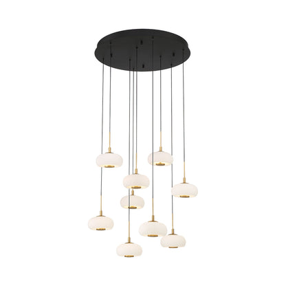 Adelfia Multi Light LED Pendant Light in Matte Black (9-Light).