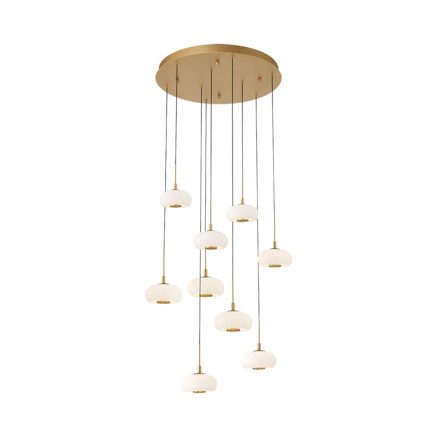 Adelfia Multi Light LED Pendant Light in Painted Antique Brass (9-Light).