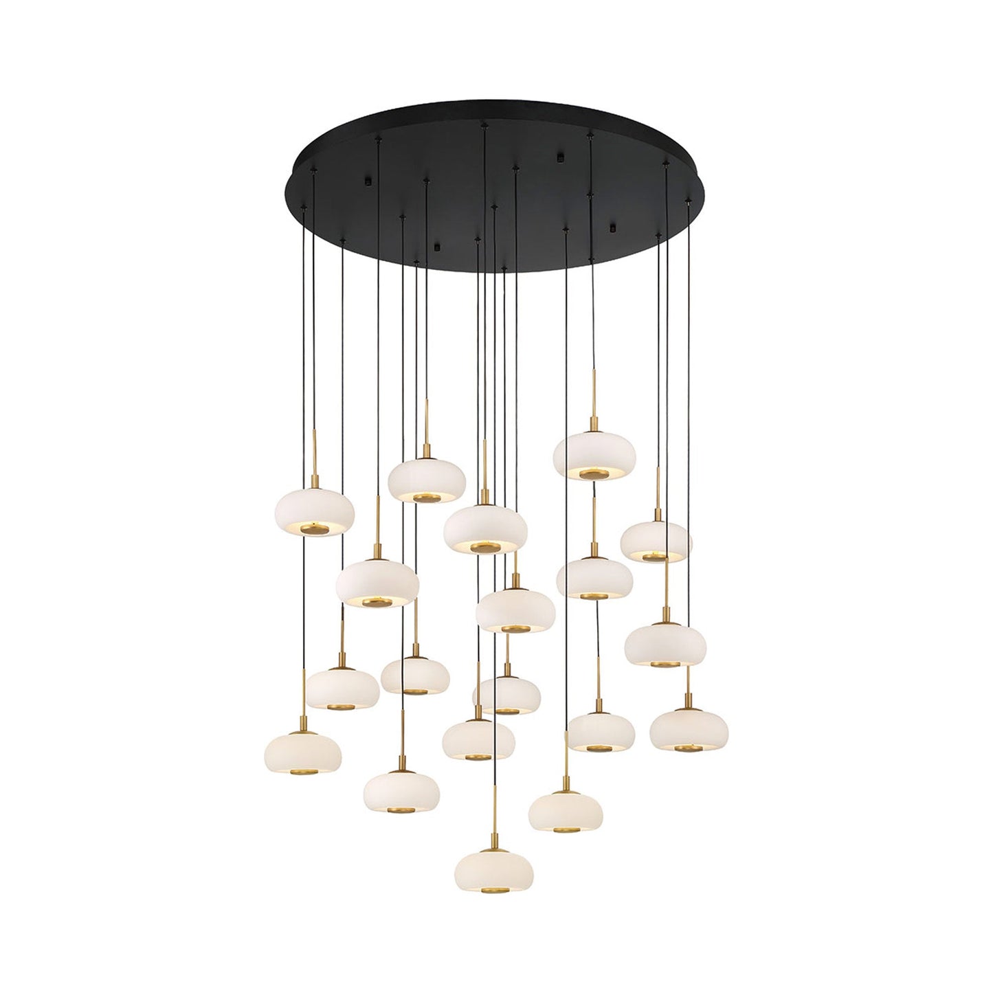 Adelfia Multi Light LED Pendant Light in Matte Black (19-Light).