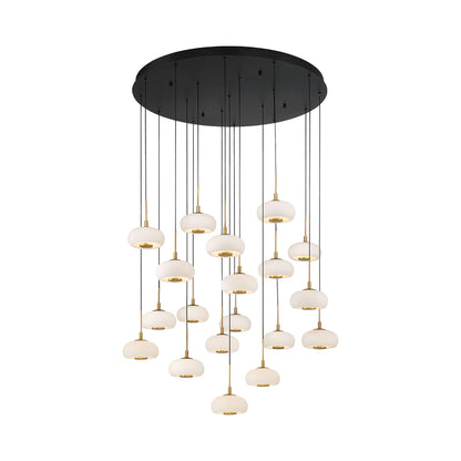 Adelfia Multi Light LED Pendant Light in Matte Black (19-Light).