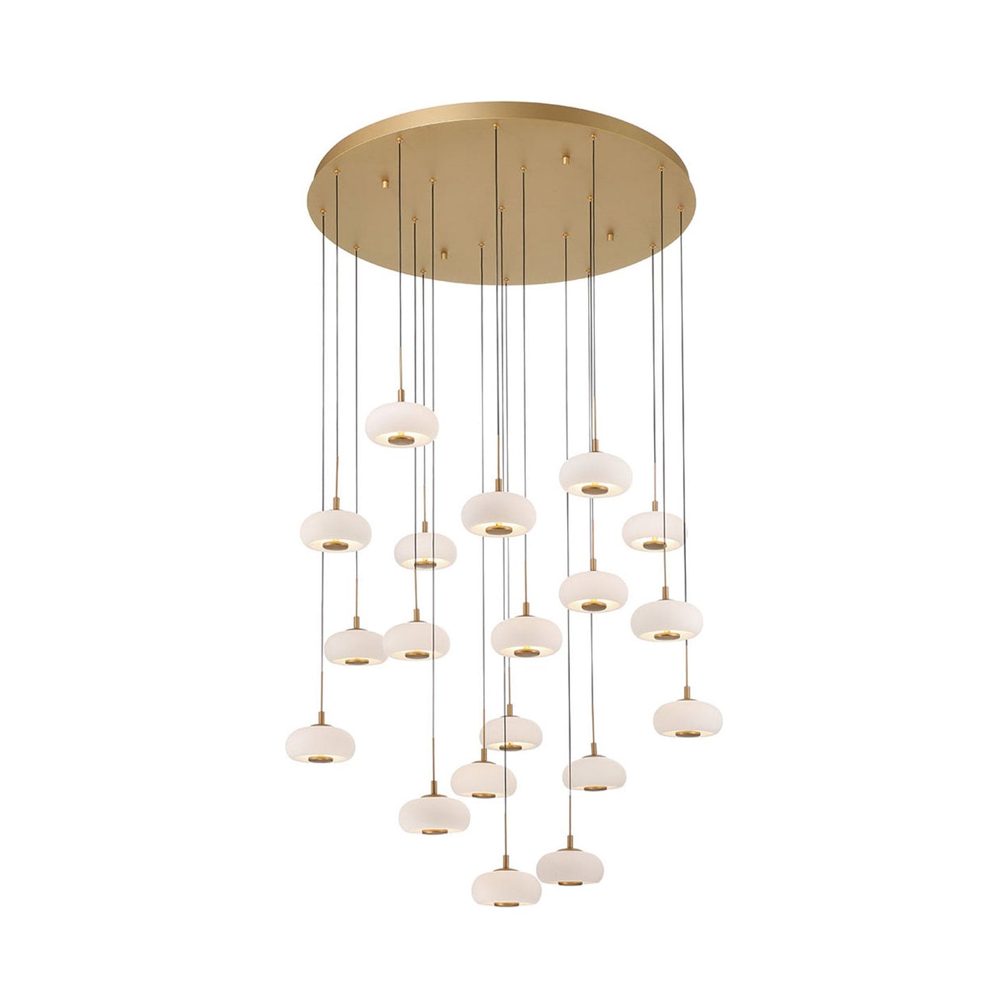 Adelfia Multi Light LED Pendant Light in Painted Antique Brass (19-Light).