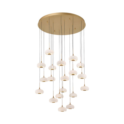 Adelfia Multi Light LED Pendant Light in Painted Antique Brass (19-Light).