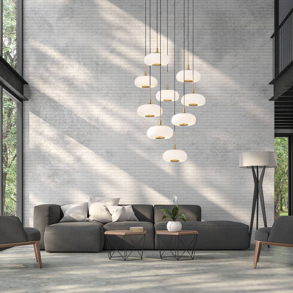 Adelfia Multi Light LED Pendant Light in living room.