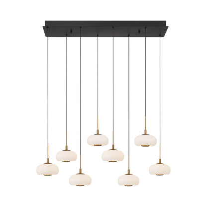 Adelfia Rectangular LED Chandelier in Matte Black (8-Light).