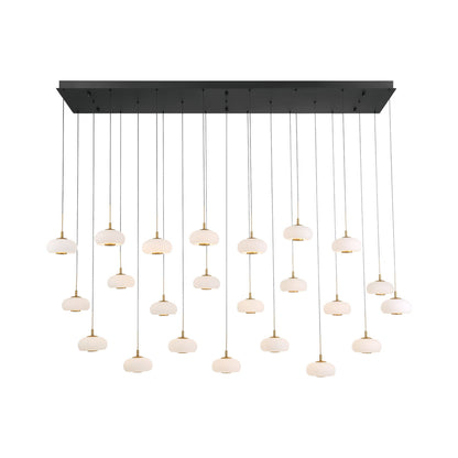 Adelfia Rectangular LED Chandelier in Matte Black (23-Light).
