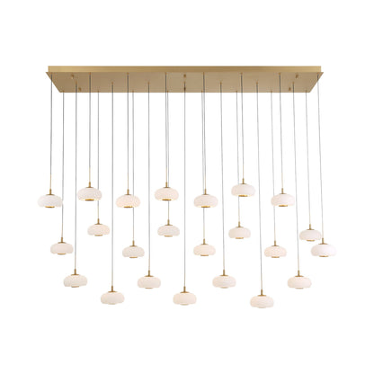 Adelfia Rectangular LED Chandelier in Painted Antique Brass (23-Light).