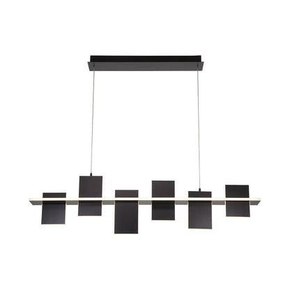 Affilato Linear LED Chandelier in Satin Black (6-Light).