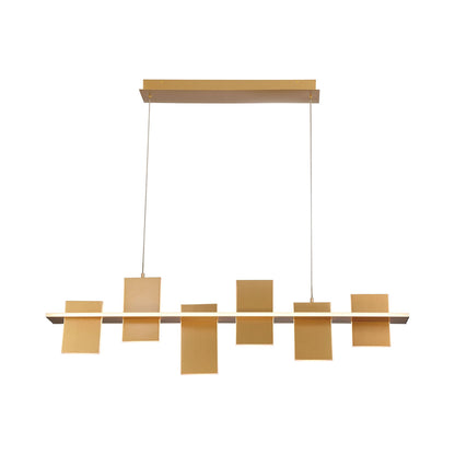 Affilato Linear LED Chandelier in Satin Brass (6-Light).
