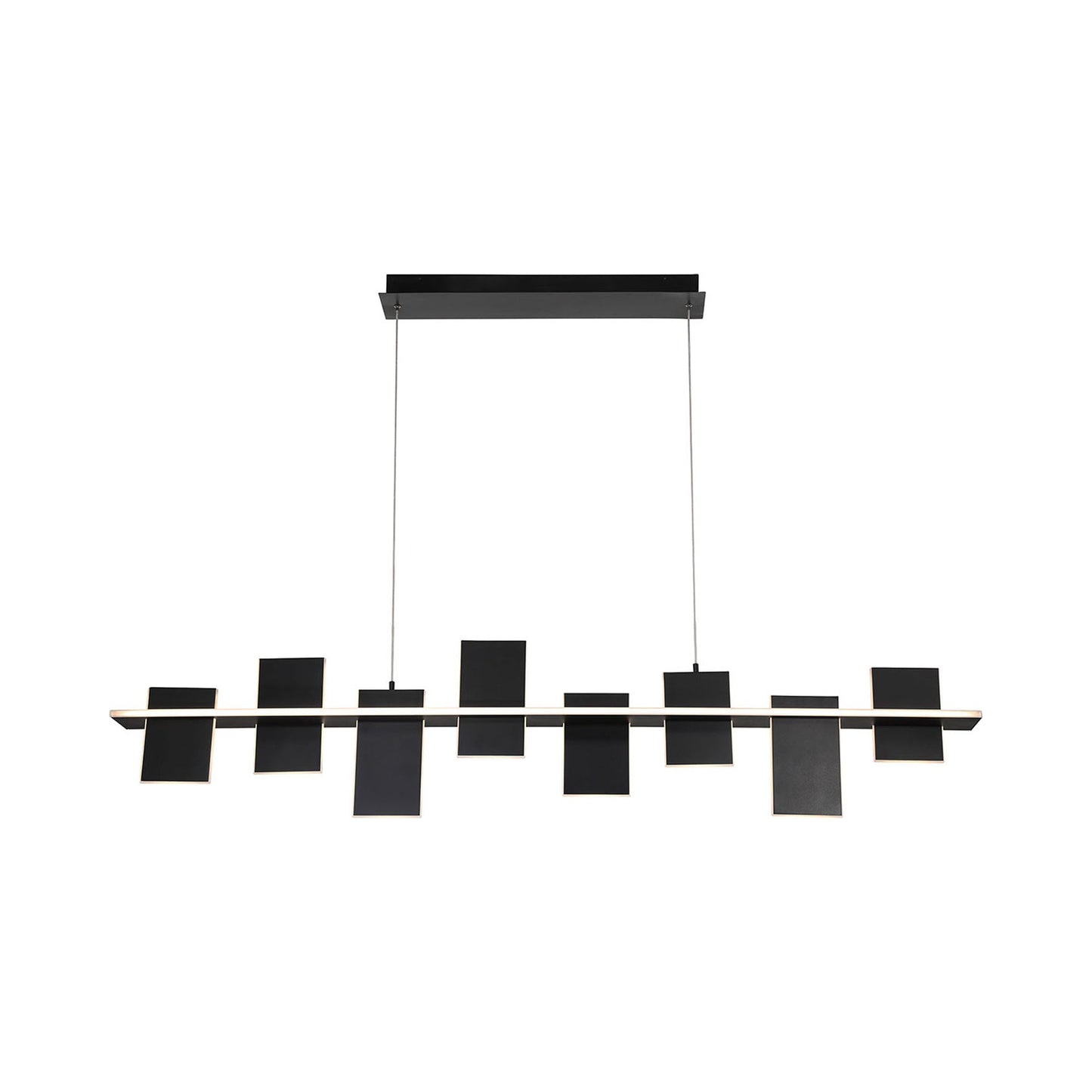 Affilato Linear LED Chandelier in Satin Black (8-Light).