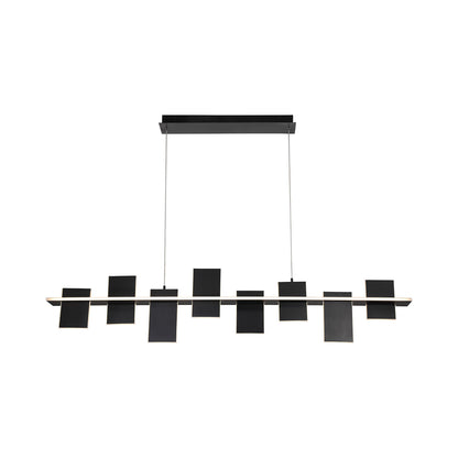 Affilato Linear LED Chandelier in Satin Black (8-Light).