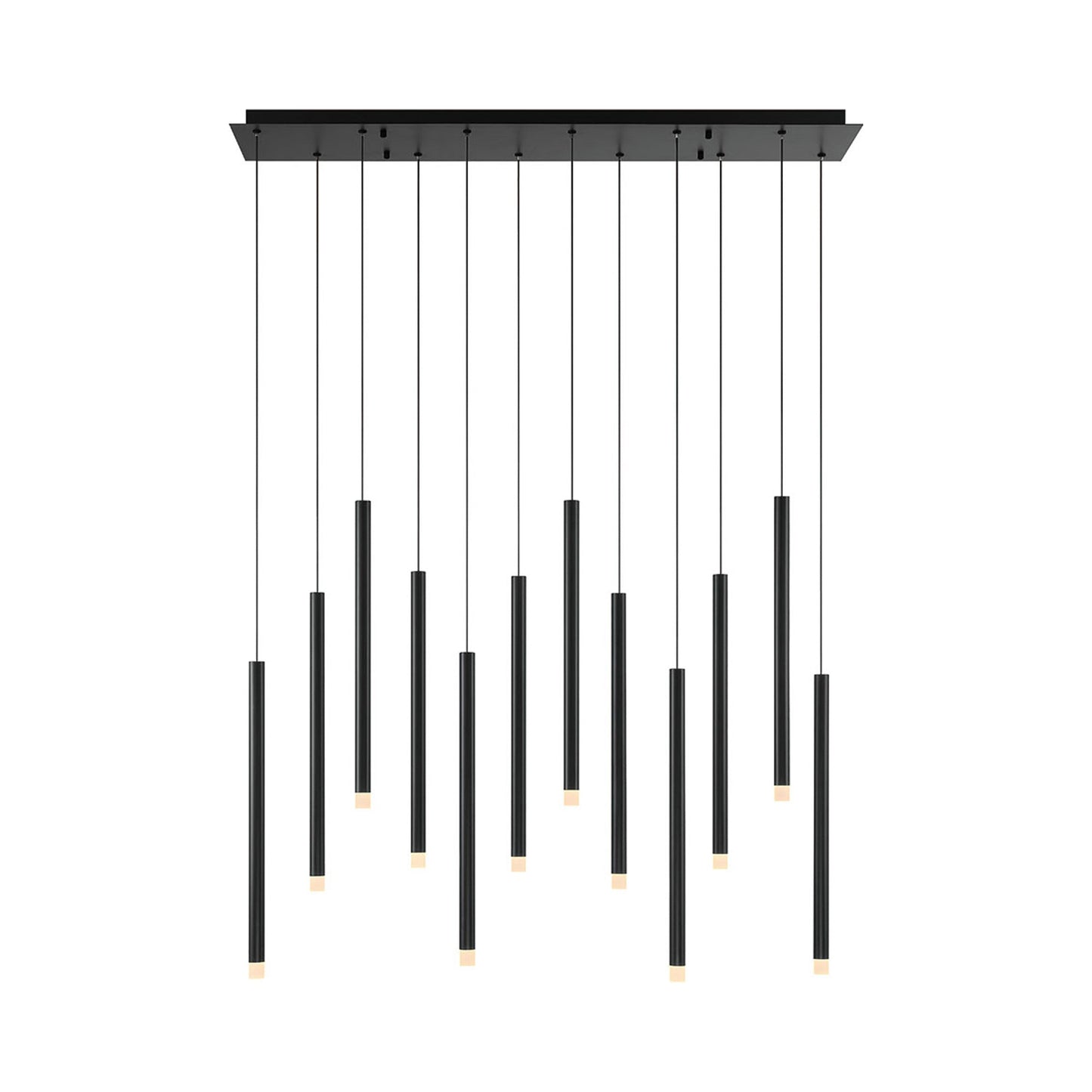 Amalfi Linear LED Chandelier in Matte Black (12-Light).