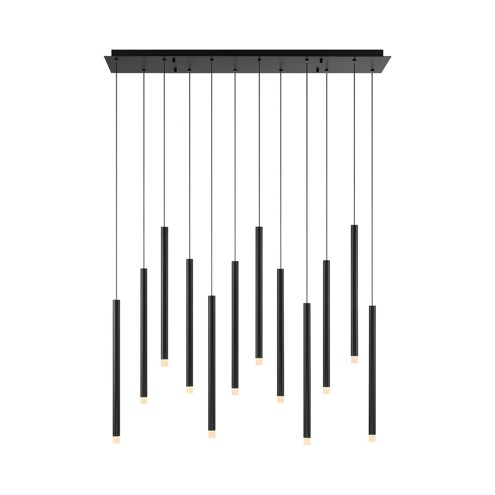 Amalfi Linear LED Chandelier in Matte Black (12-Light).