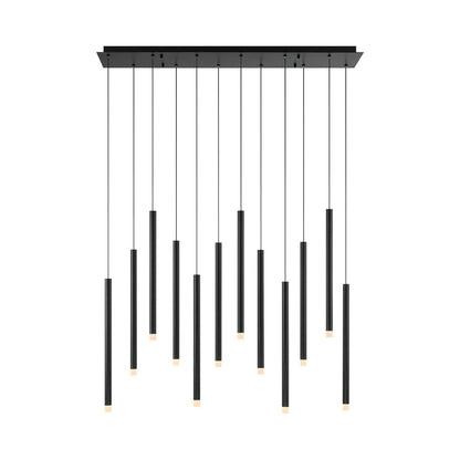 Amalfi Linear LED Chandelier in Matte Black (12-Light).