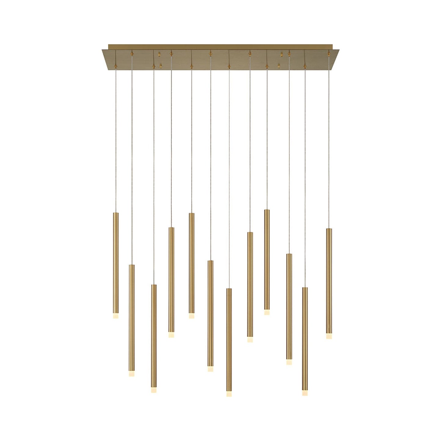Amalfi Linear LED Chandelier in Plated Brushed Gold (12-Light).