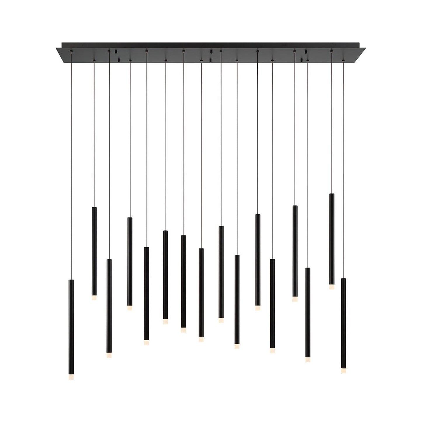 Amalfi Linear LED Chandelier in Matte Black (16-Light).