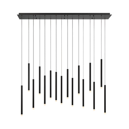 Amalfi Linear LED Chandelier in Matte Black (16-Light).
