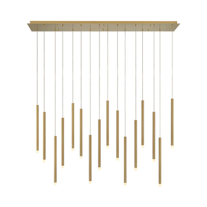 Amalfi Linear LED Chandelier in Plated Brushed Gold (16-Light).