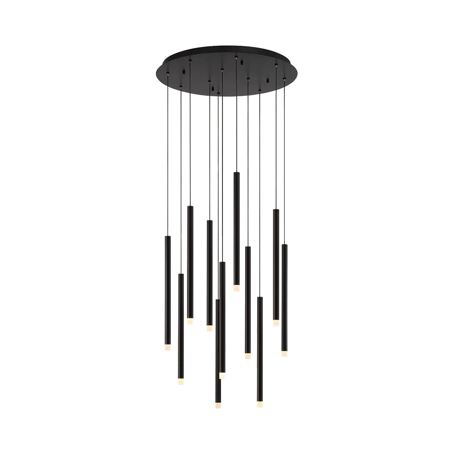 Amalfi Round LED Chandelier in Matte Black (11-Light).