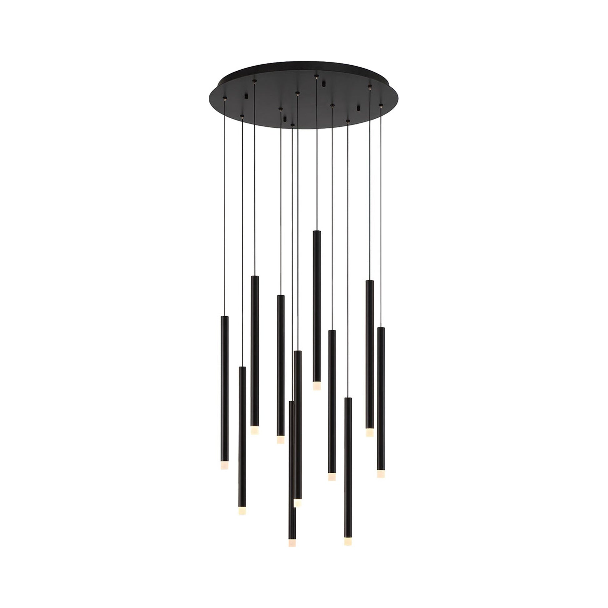 Amalfi Round LED Chandelier in Matte Black (11-Light).