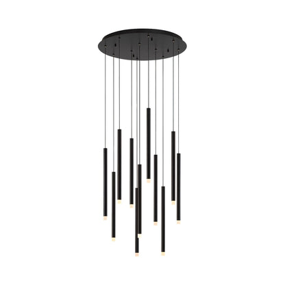 Amalfi Round LED Chandelier in Matte Black (11-Light).