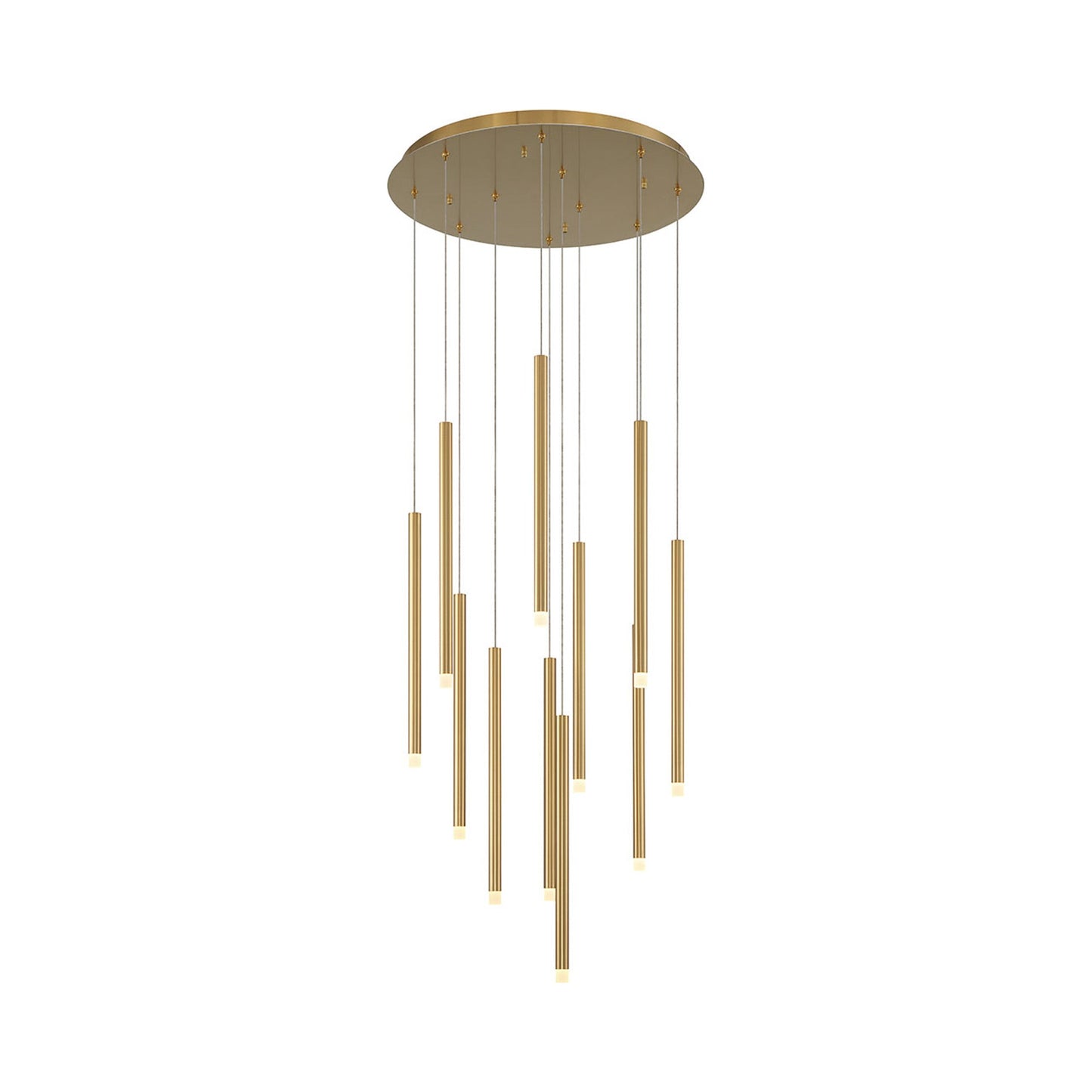 Amalfi Round LED Chandelier in Plated Brushed Gold (11-Light).