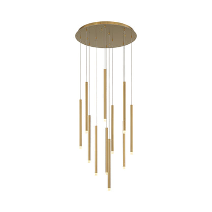 Amalfi Round LED Chandelier in Plated Brushed Gold (11-Light).