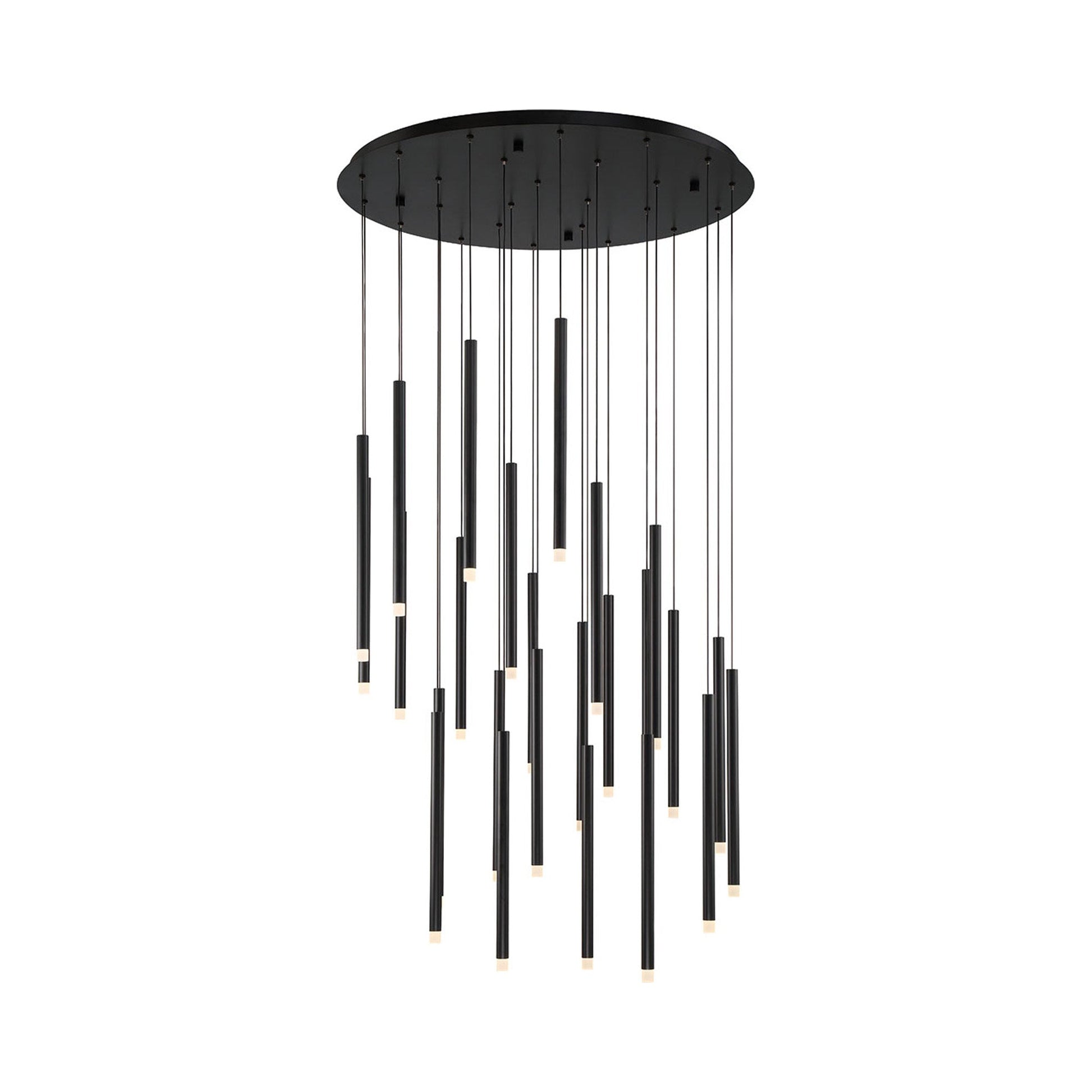 Amalfi Round LED Chandelier in Matte Black (25-Light).