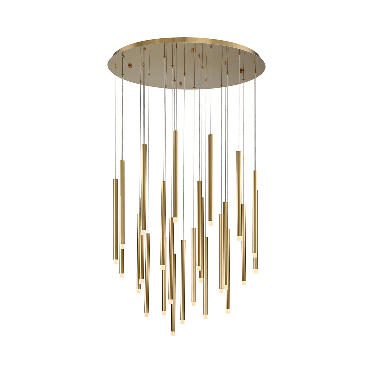 Amalfi Round LED Chandelier in Plated Brushed Gold (25-Light).