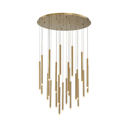 Amalfi Round LED Chandelier in Plated Brushed Gold (25-Light).