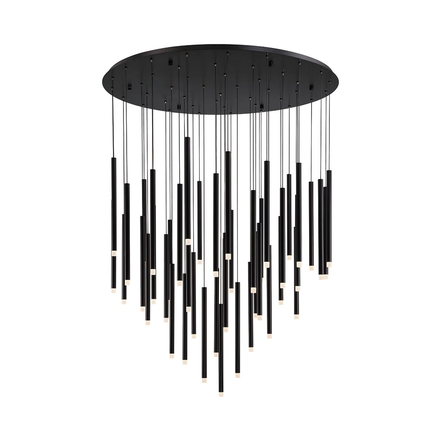 Amalfi Round LED Chandelier in Matte Black (44-Light).