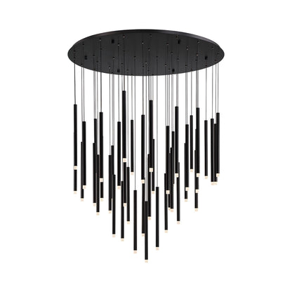 Amalfi Round LED Chandelier in Matte Black (44-Light).
