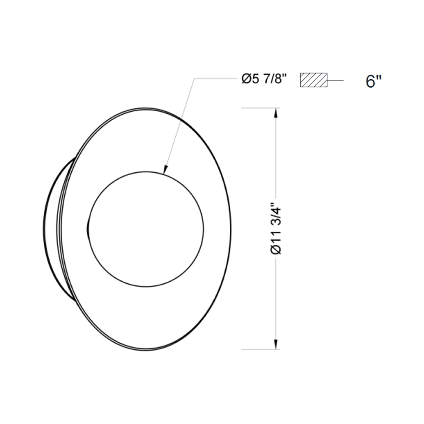 Ancona Ceiling / Wall Light - line drawing.