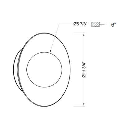 Ancona Ceiling / Wall Light - line drawing.