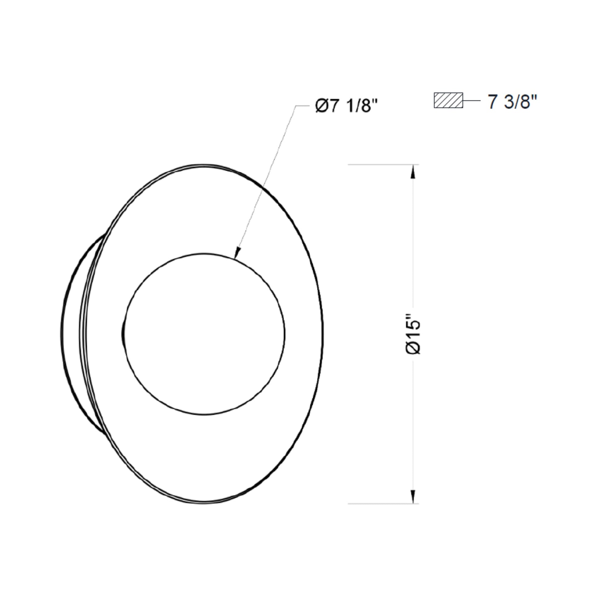 Ancona Ceiling / Wall Light - line drawing.