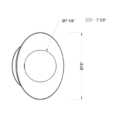 Ancona Ceiling / Wall Light - line drawing.