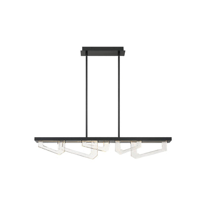 Arezzo Linear LED Chandelier in Painted Brushed Grey (Small).