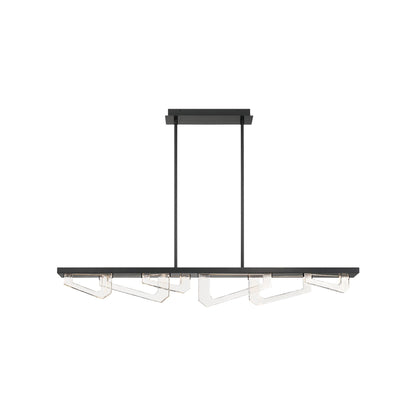 Arezzo Linear LED Chandelier in Painted Brushed Grey (Medium).