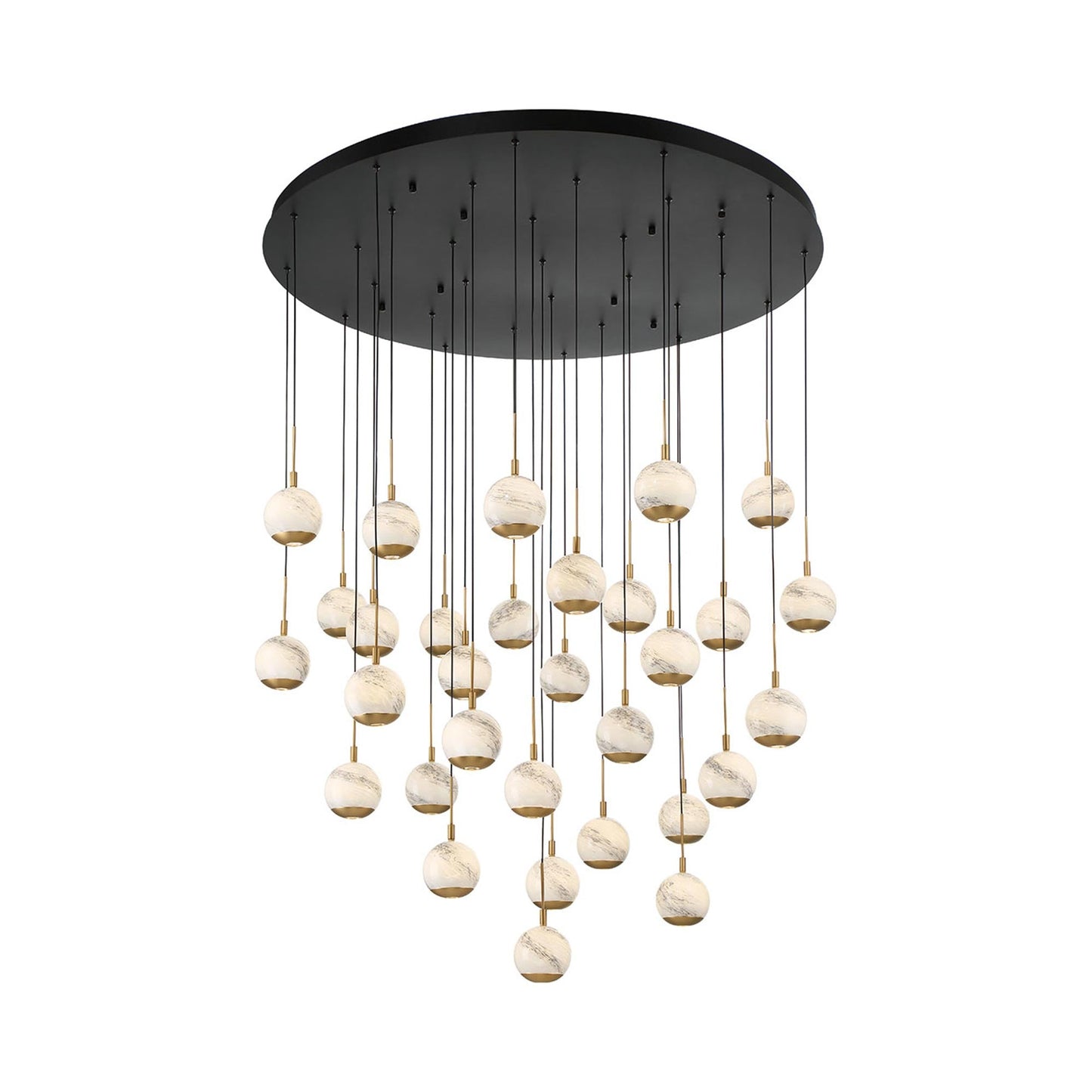 Baveno Grand LED Chandelier in Matte Black.
