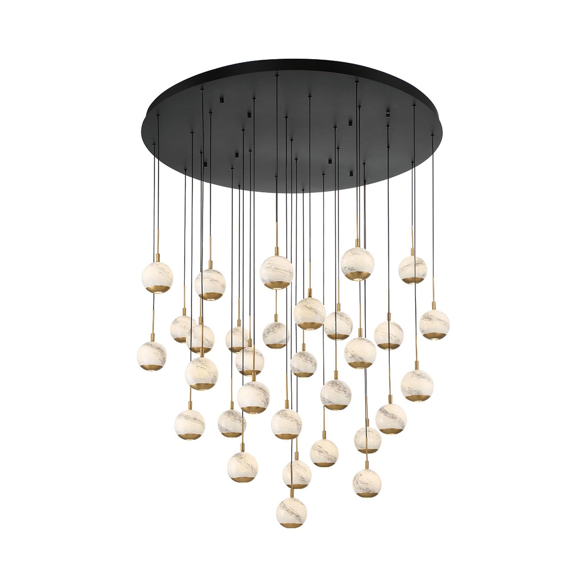 Baveno Grand LED Chandelier in Matte Black.