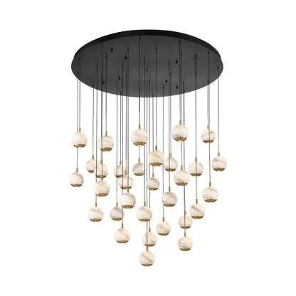Baveno Grand LED Chandelier in Matte Black.