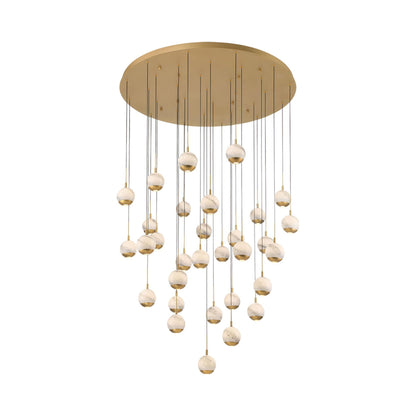 Baveno Grand LED Chandelier in Painted Antique Brass.