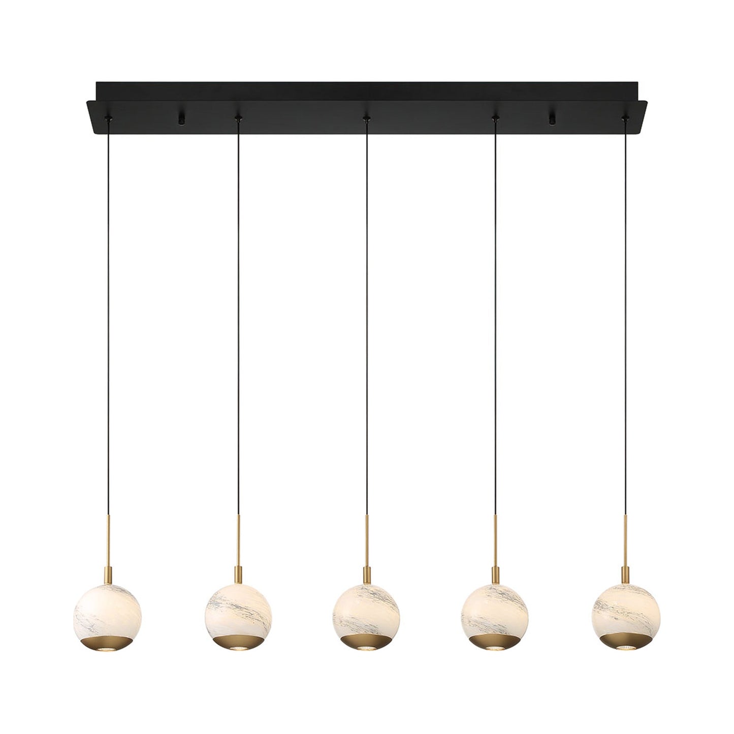 Baveno Linear LED Chandelier in Matte Black.