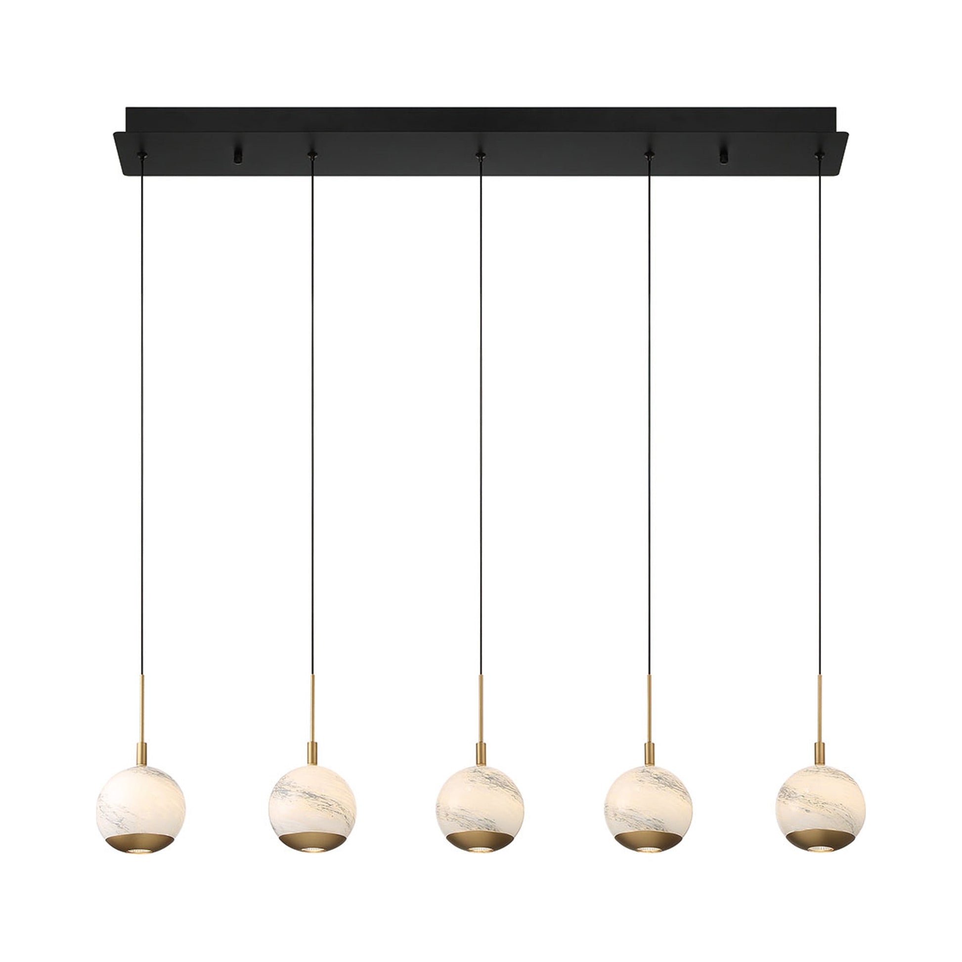 Baveno Linear LED Chandelier in Matte Black.