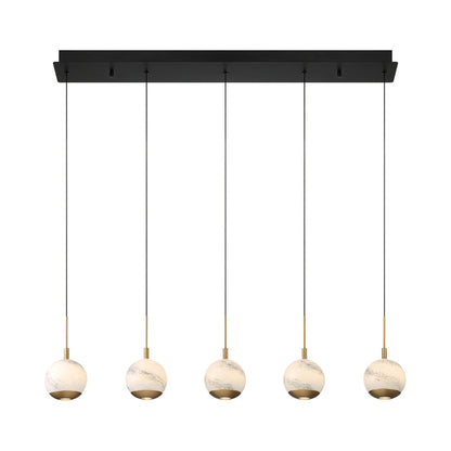 Baveno Linear LED Chandelier in Matte Black.