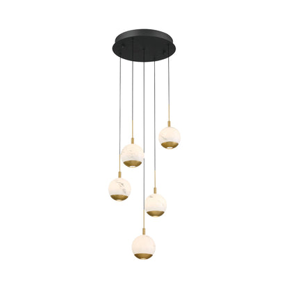 Baveno Multi Light LED Pendant Light in Matte Black (5-Light).
