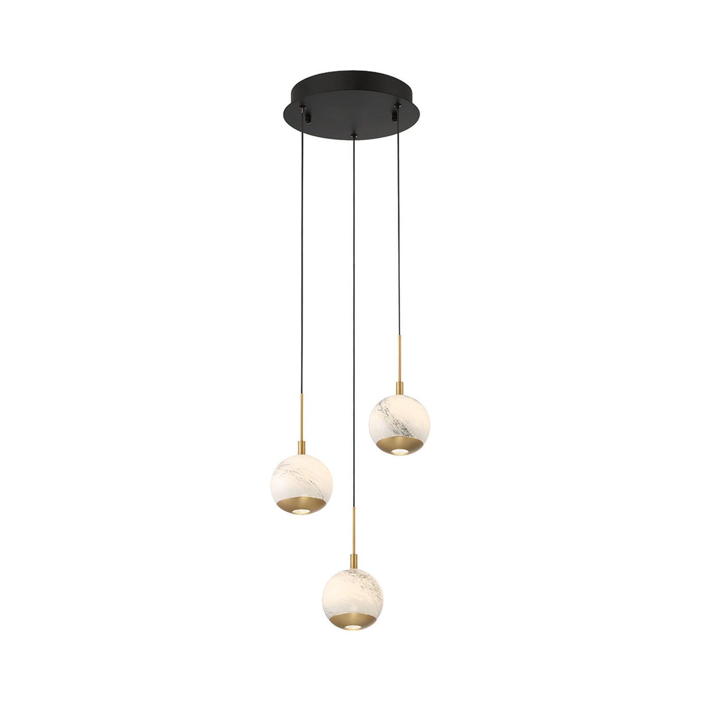 Baveno Multi Light LED Pendant Light in Matte Black (3-Light).