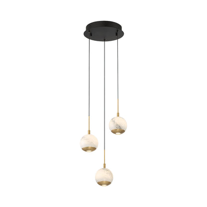 Baveno Multi Light LED Pendant Light in Matte Black (3-Light).
