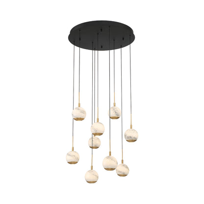 Baveno Multi Light LED Pendant Light in Matte Black (9-Light).
