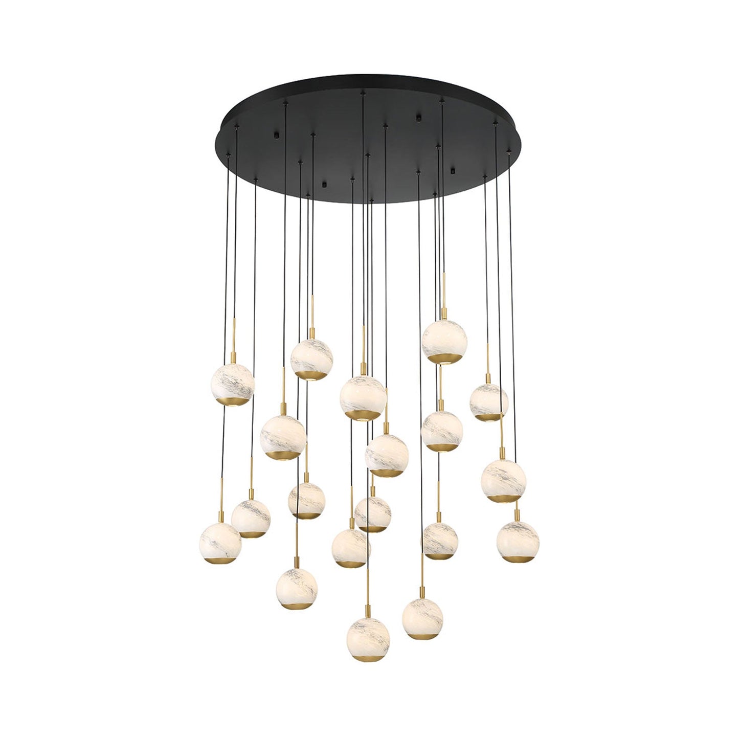 Baveno Multi Light LED Pendant Light in Matte Black (19-Light).