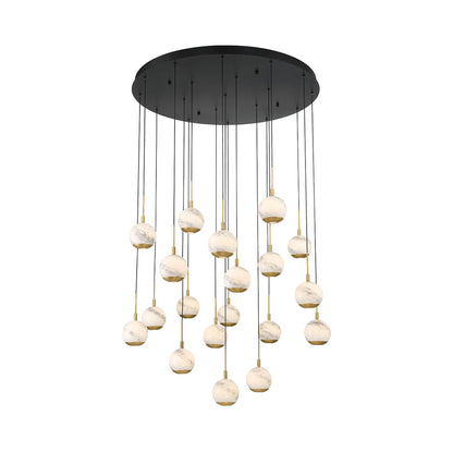 Baveno Multi Light LED Pendant Light in Matte Black (19-Light).